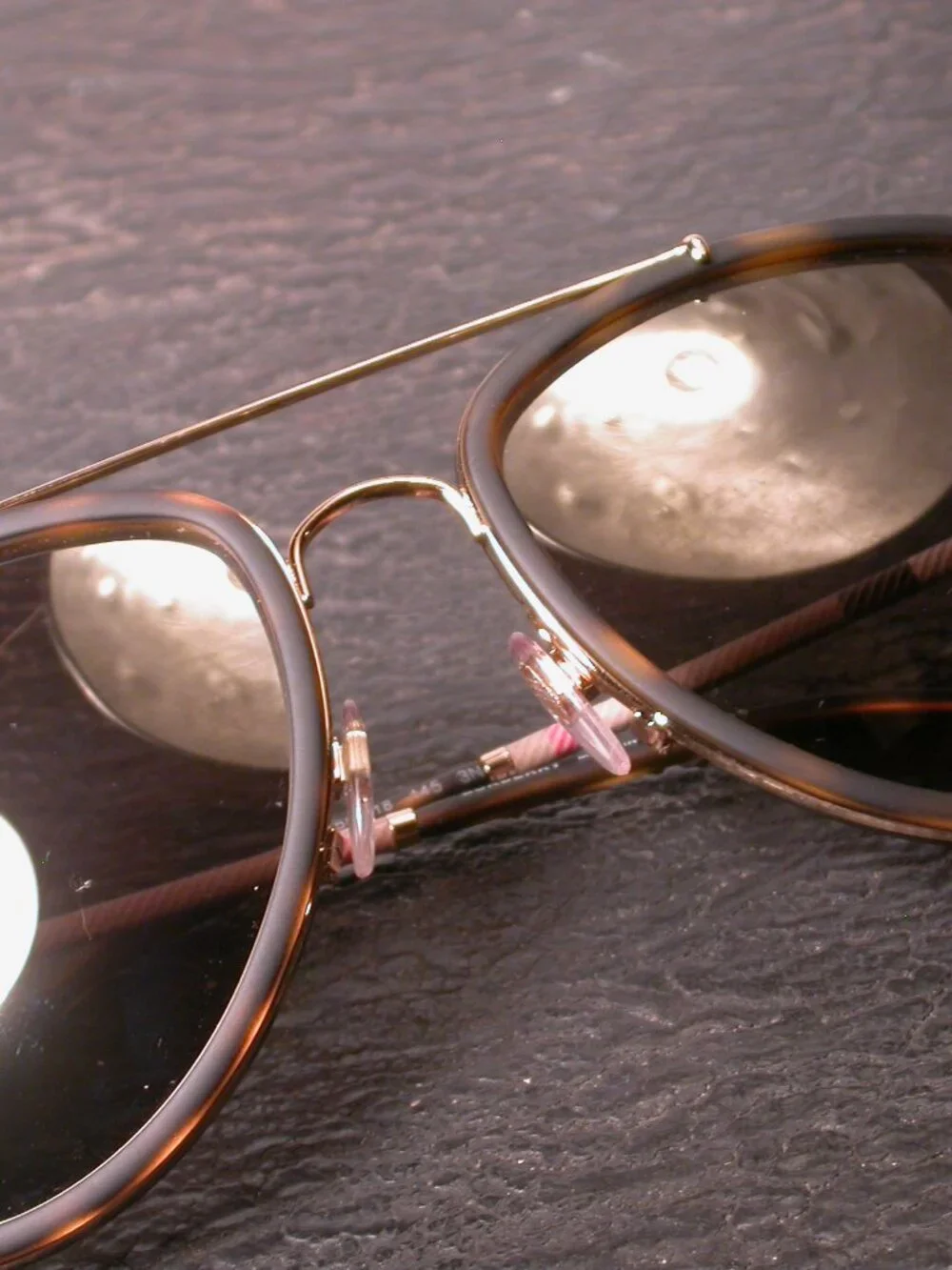 Burberry Tortoise Plaid Aviator Shades Sunglasses Made in Italy